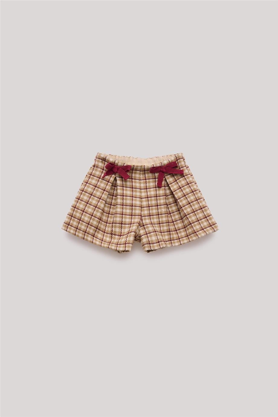 Layette Kız Bebek Ekose Şort