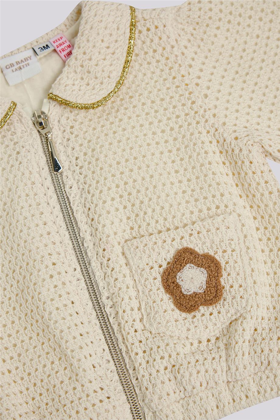 Layette Kız Bebek Ekru Eşofman ÜstüLayette Kız Bebek Ekru Eşofman Üstü