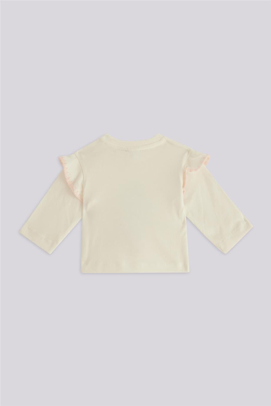 Layette Baby Girl Ecru Tshirt Layette Baby Girl Ecru Tshirt 