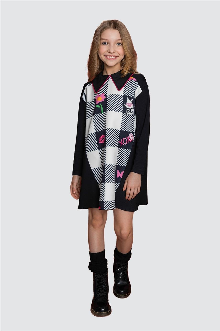 Lia Lea Kız Çocuk Ekose Elbise