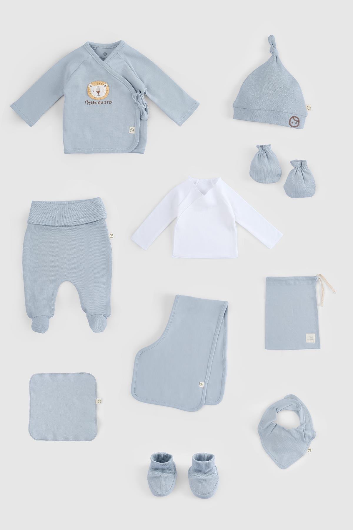 Little Gusto Organik Pamuk 10'lu Ekru Hastane Çıkış SetiLittle Gusto Organik Pamuk 10'lu Ekru Hastane Çıkış Seti