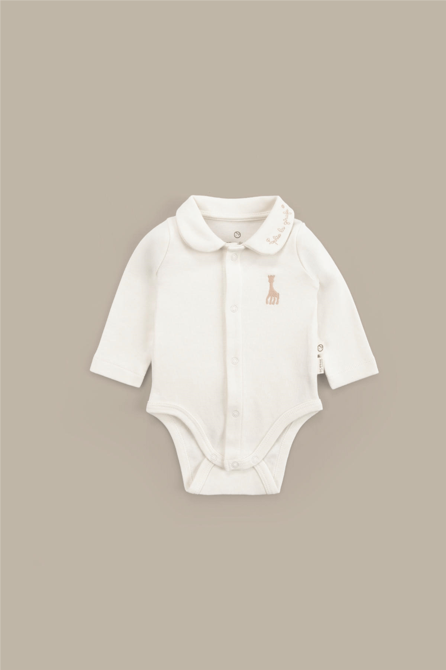 Little Gusto  Organik Pamuk Bebe Yakalı Ekru BodyLittle Gusto  Organik Pamuk Bebe Yakalı Ekru Body