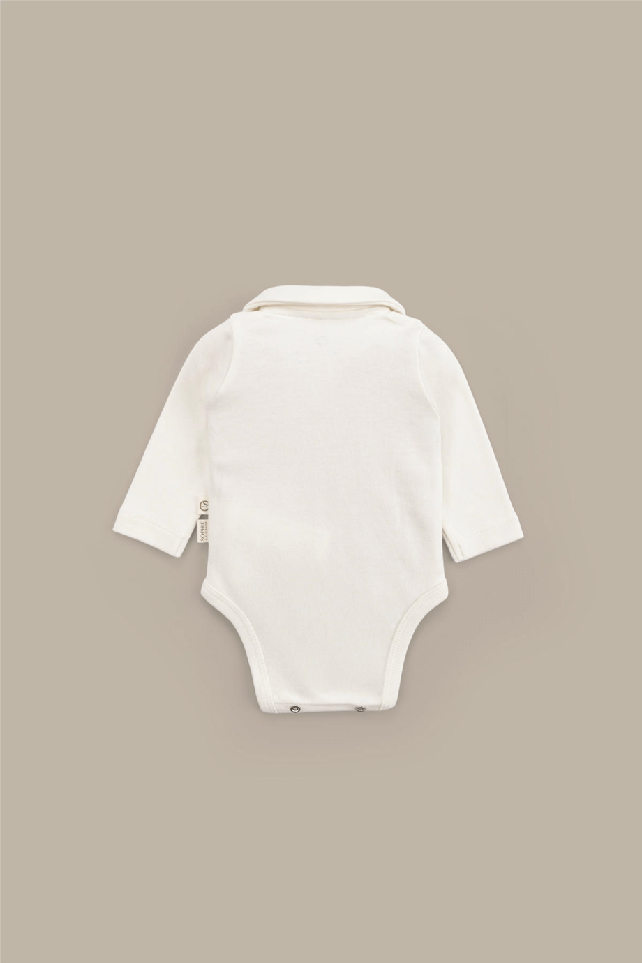 Little Gusto  Organik Pamuk Bebe Yakalı Ekru BodyLittle Gusto  Organik Pamuk Bebe Yakalı Ekru Body