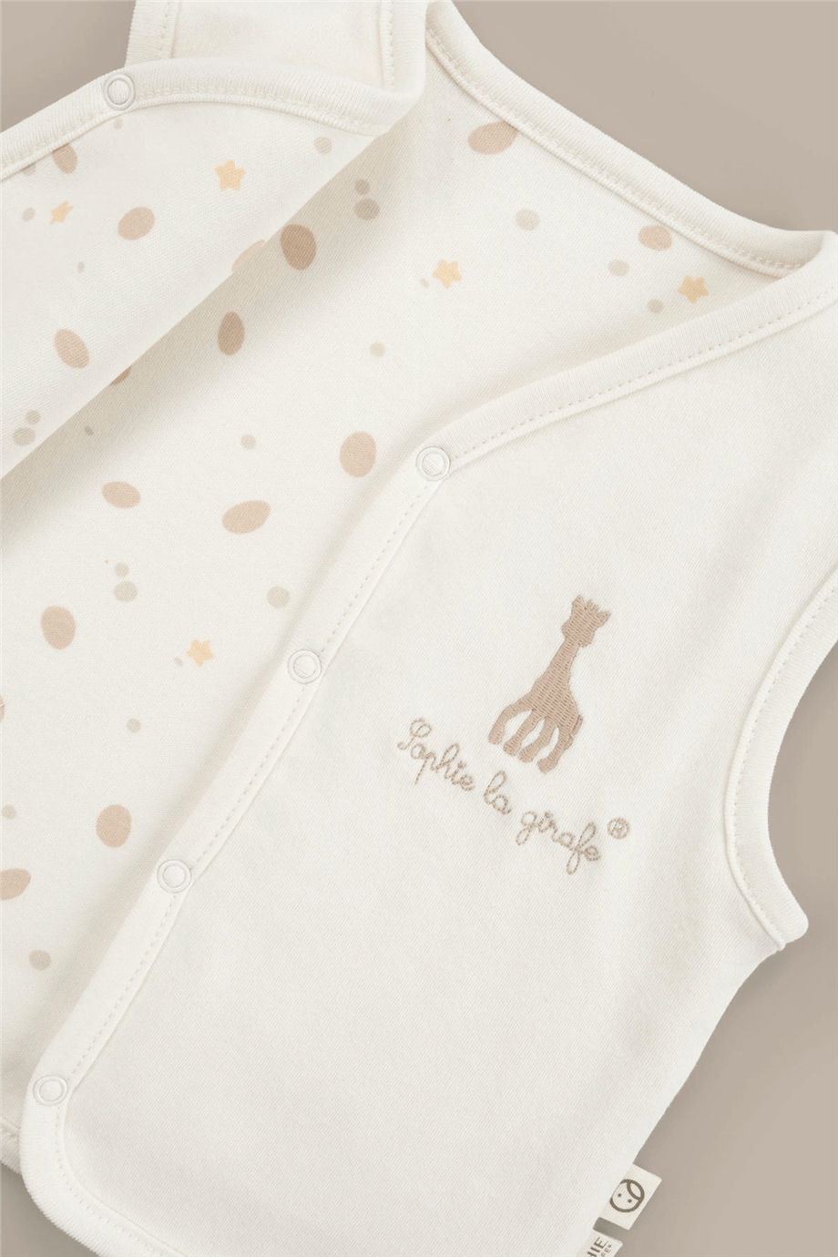 Little Gusto  Organik Pamuk Çift Taraflı Ekru Bebek YelekLittle Gusto  Organik Pamuk Çift Taraflı Ekru Bebek Yelek