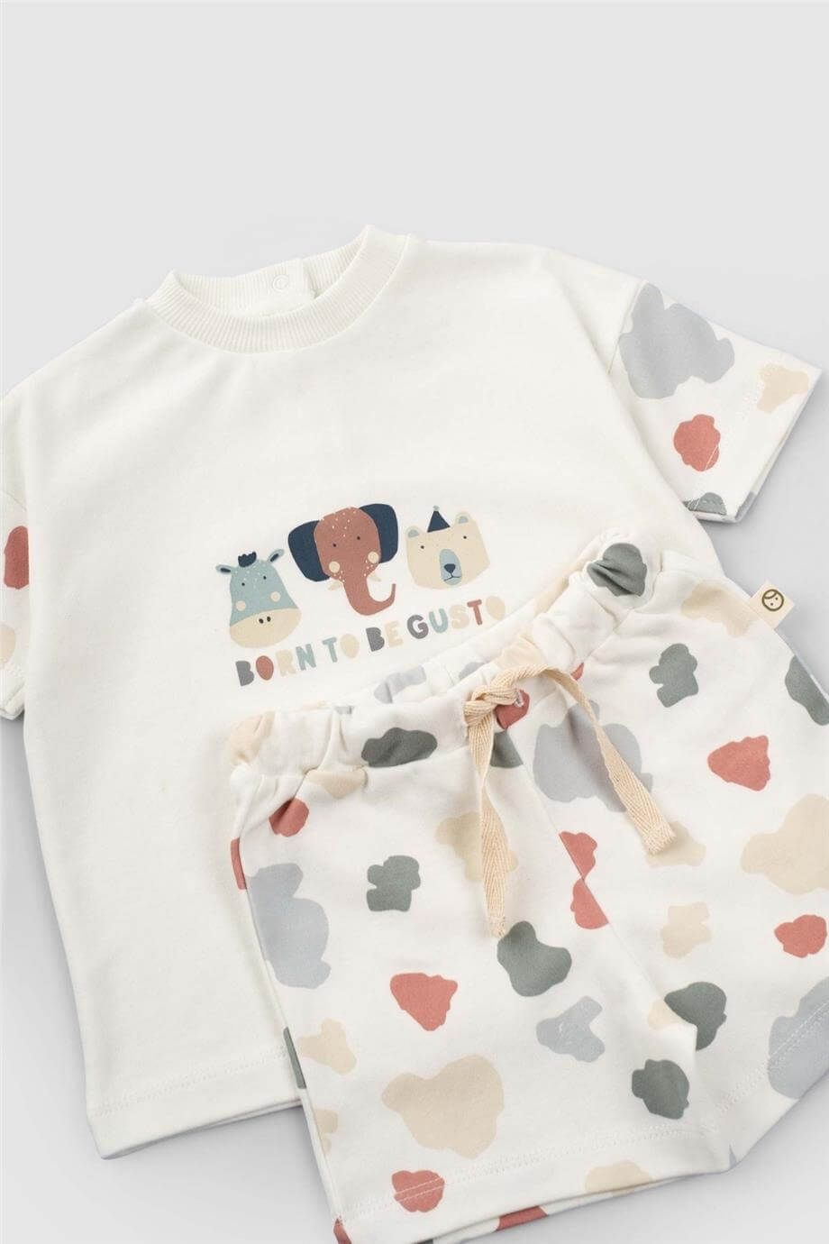 Little Gusto Unisex Desenli Şort TakımLittle Gusto Unisex Desenli Şort Takım