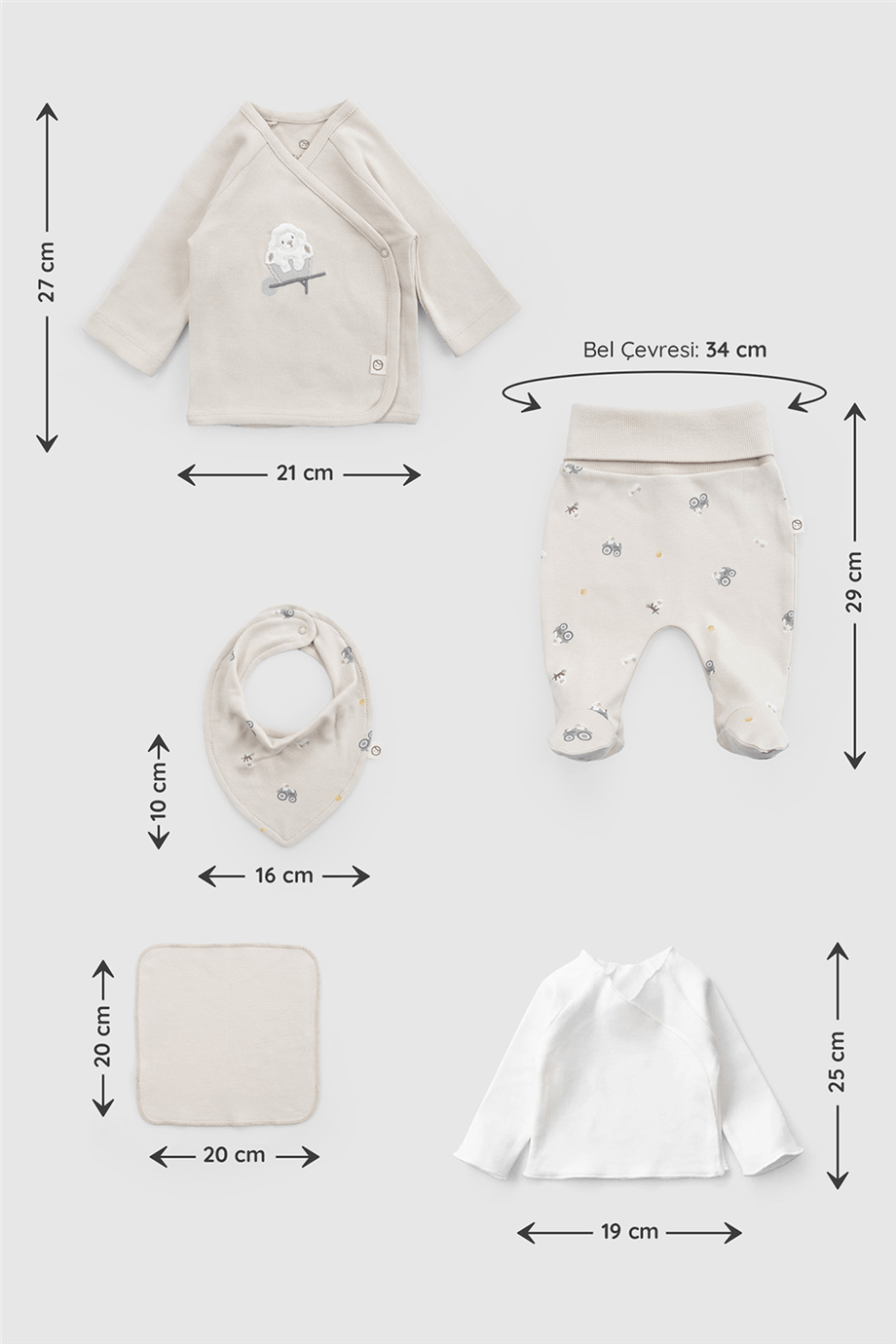 Little Gusto Unisex Ekru Hastane ÇıkışıLittle Gusto Unisex Ekru Hastane Çıkışı