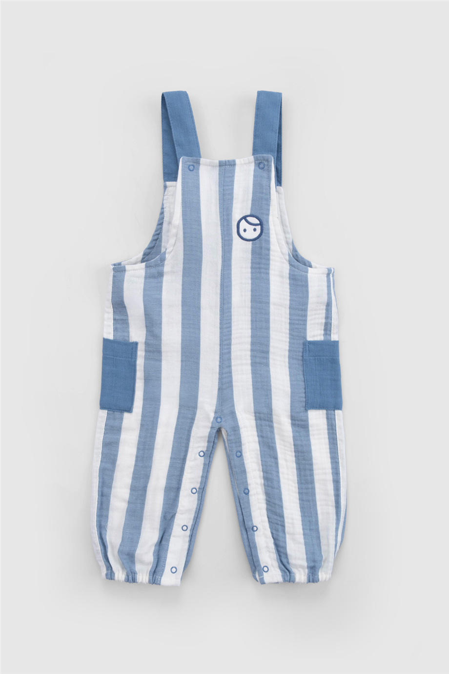 Little Gusto Unisex Blue Bib and Brace Overall Little Gusto Unisex Blue Bib and Brace Overall 