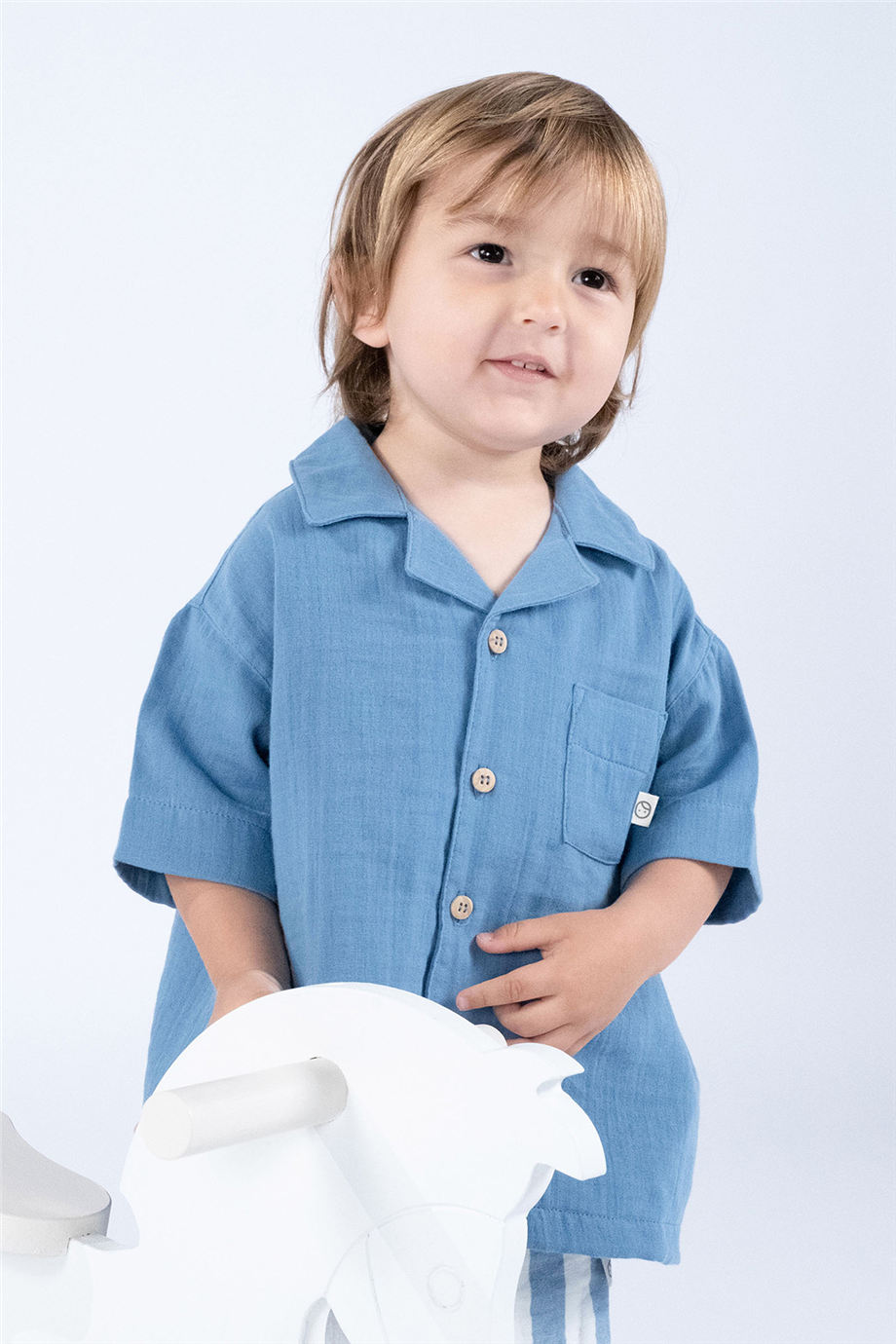 Little Gusto Unisex Blue Shorts SuitLittle Gusto Unisex Blue Shorts Suit