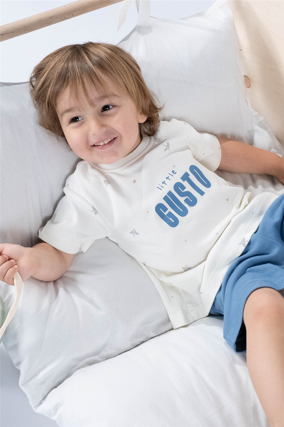 Little Gusto Unisex Blue Shorts SuitLittle Gusto Unisex Blue Shorts Suit