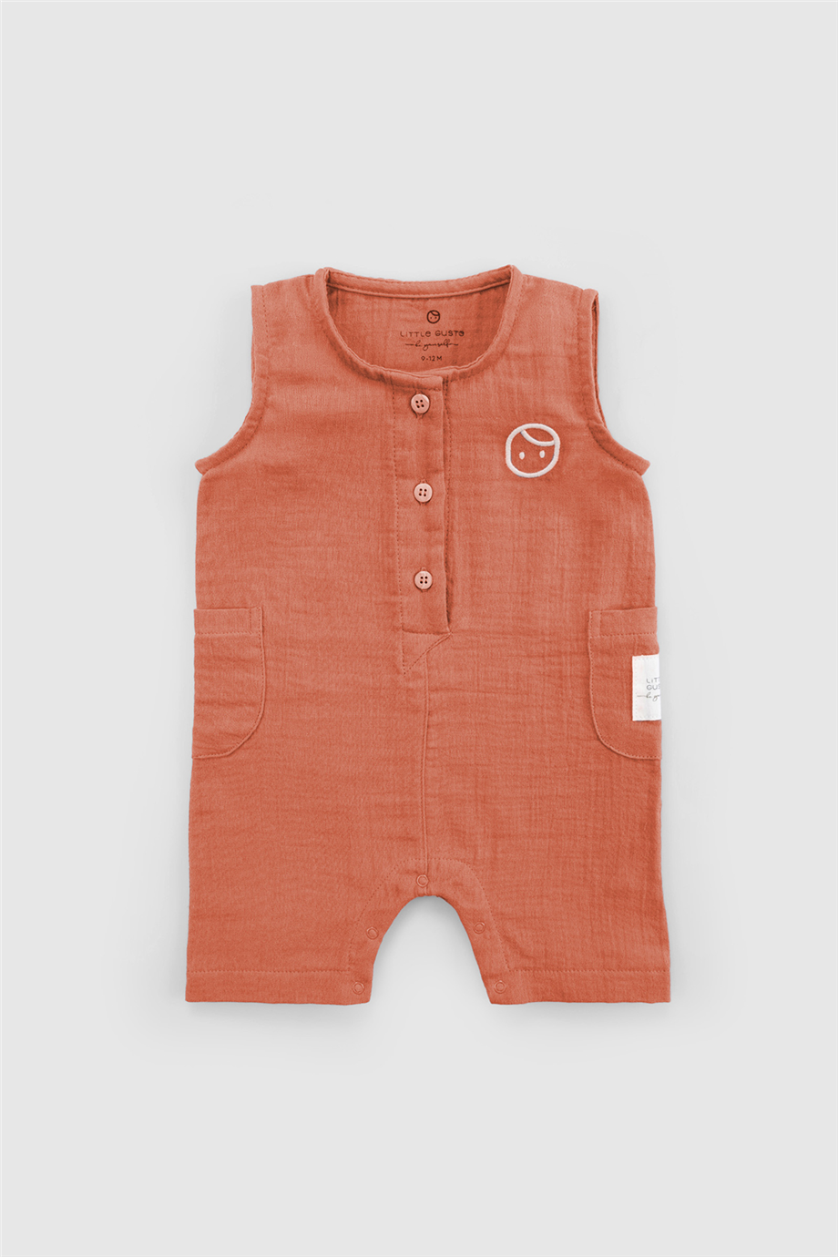 Little Gusto Unisex Orange Bib and Brace Overall Little Gusto Unisex Orange Bib and Brace Overall 