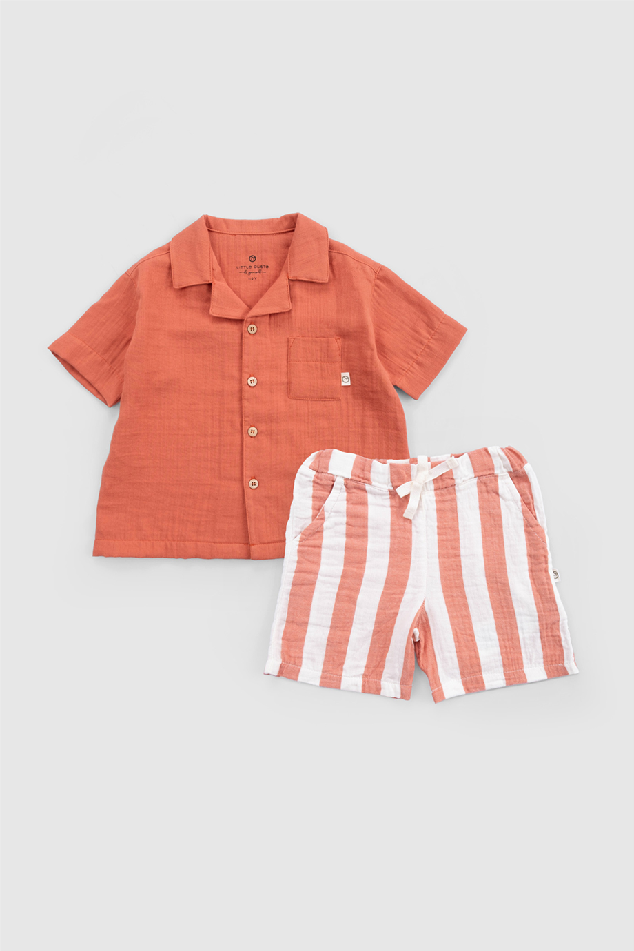 Little Gusto Unisex Turuncu Şort TakımLittle Gusto Unisex Turuncu Şort Takım