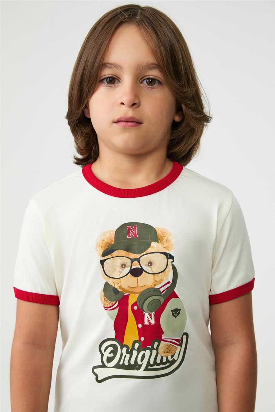 NBT Erkek Çocuk Ekru TişörtNBT Erkek Çocuk Ekru Tişört