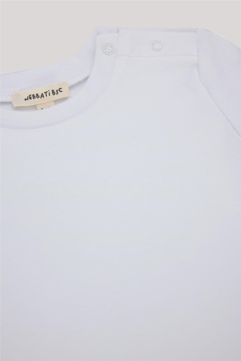 Nebbati Basic Erkek Bebek Beyaz T-Shirt