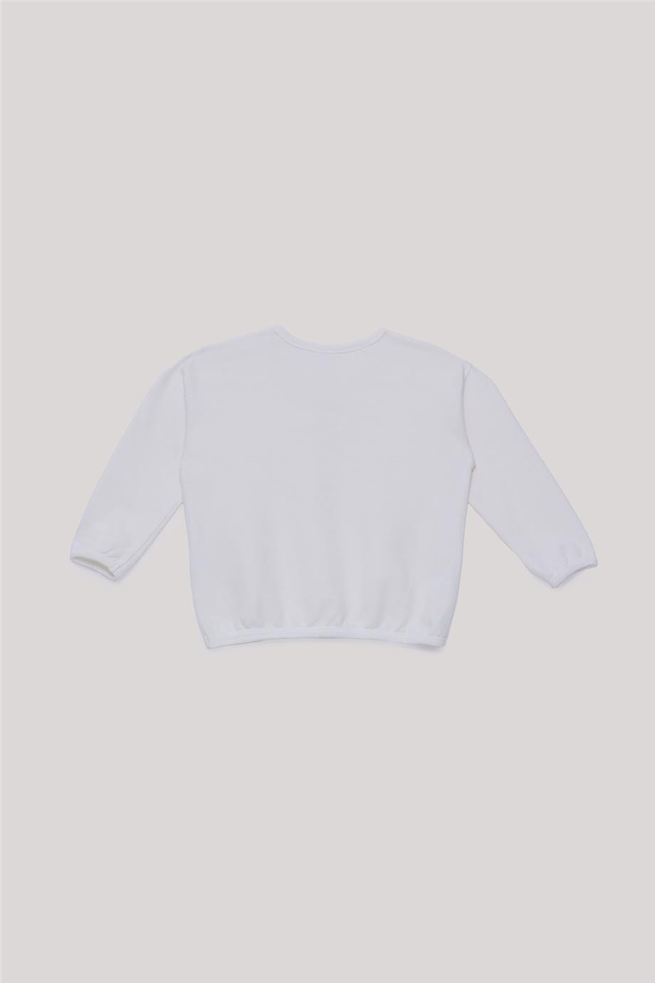 Nebbati Basic Erkek Bebek Ekru Sweatshirt