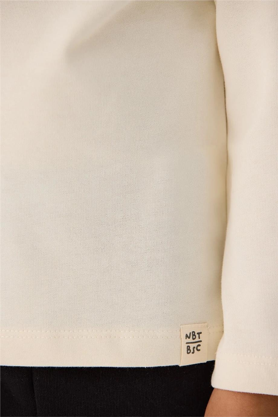 Nebbati Basic Erkek Bebek Ekru T-Shirt