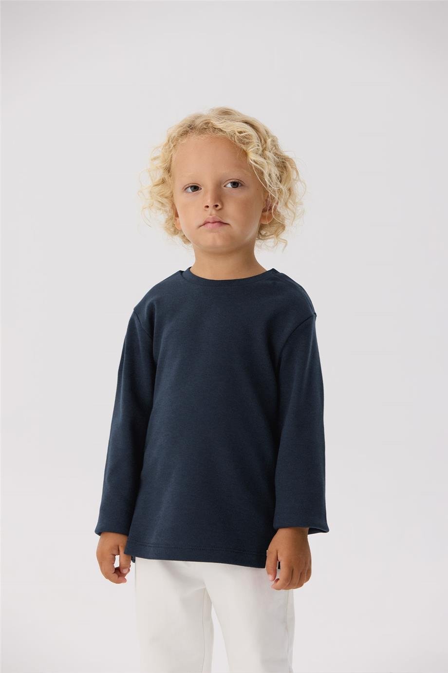 Nebbati Basic Erkek Bebek Lacivert T-Shirt