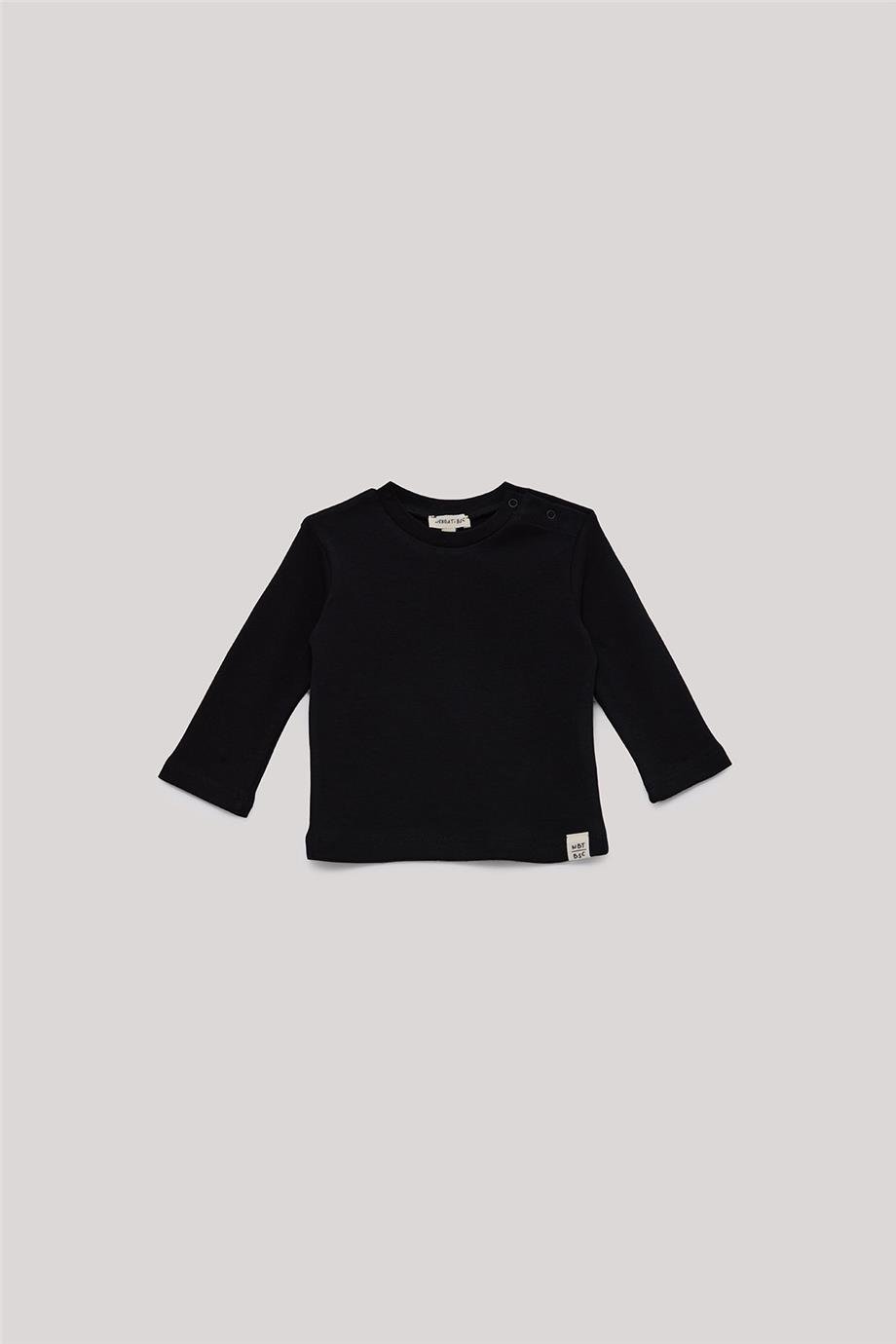 Nebbati Basic Erkek Bebek Siyah T-Shirt