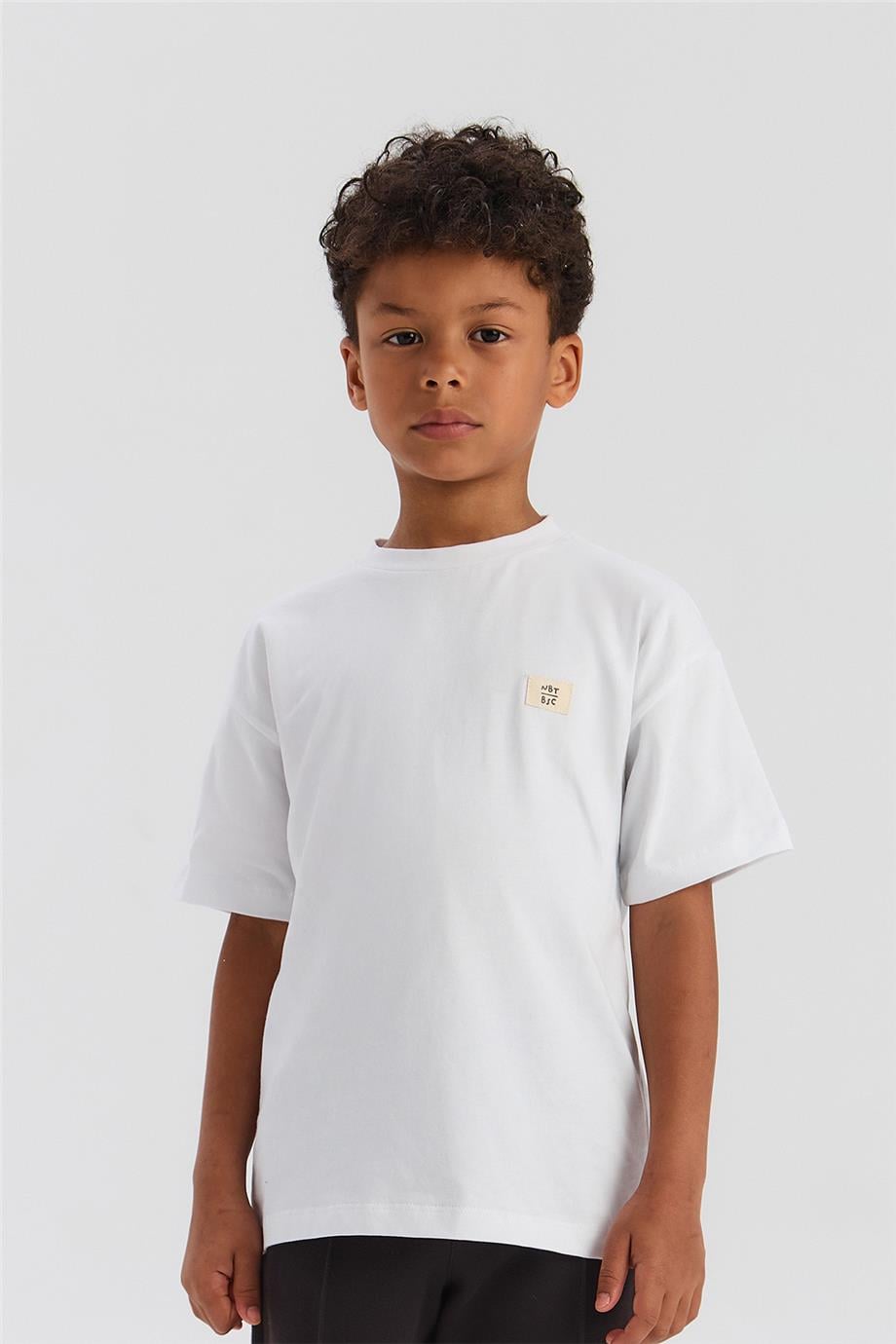 Nebbati Basic Erkek Çocuk Beyaz TshirtNebbati Basic Erkek Çocuk Beyaz Tshirt
