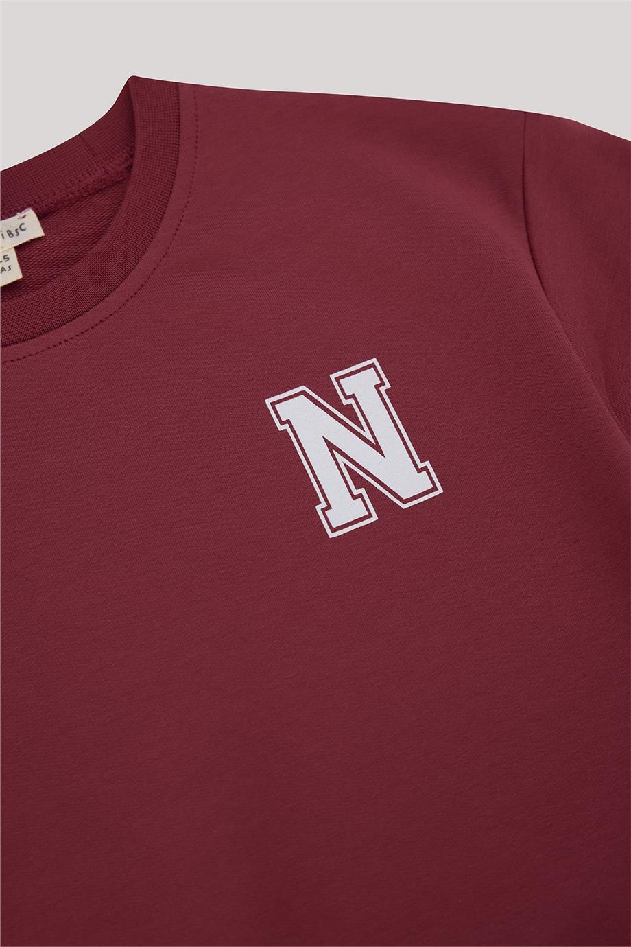 Nebbati Basic Erkek Çocuk Kırmızı Sweatshirt