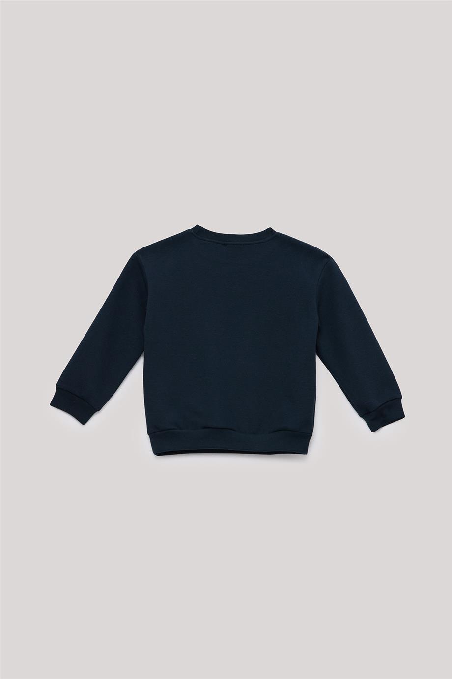 Nebbati Basic Erkek Çocuk Lacivert Sweatshirt