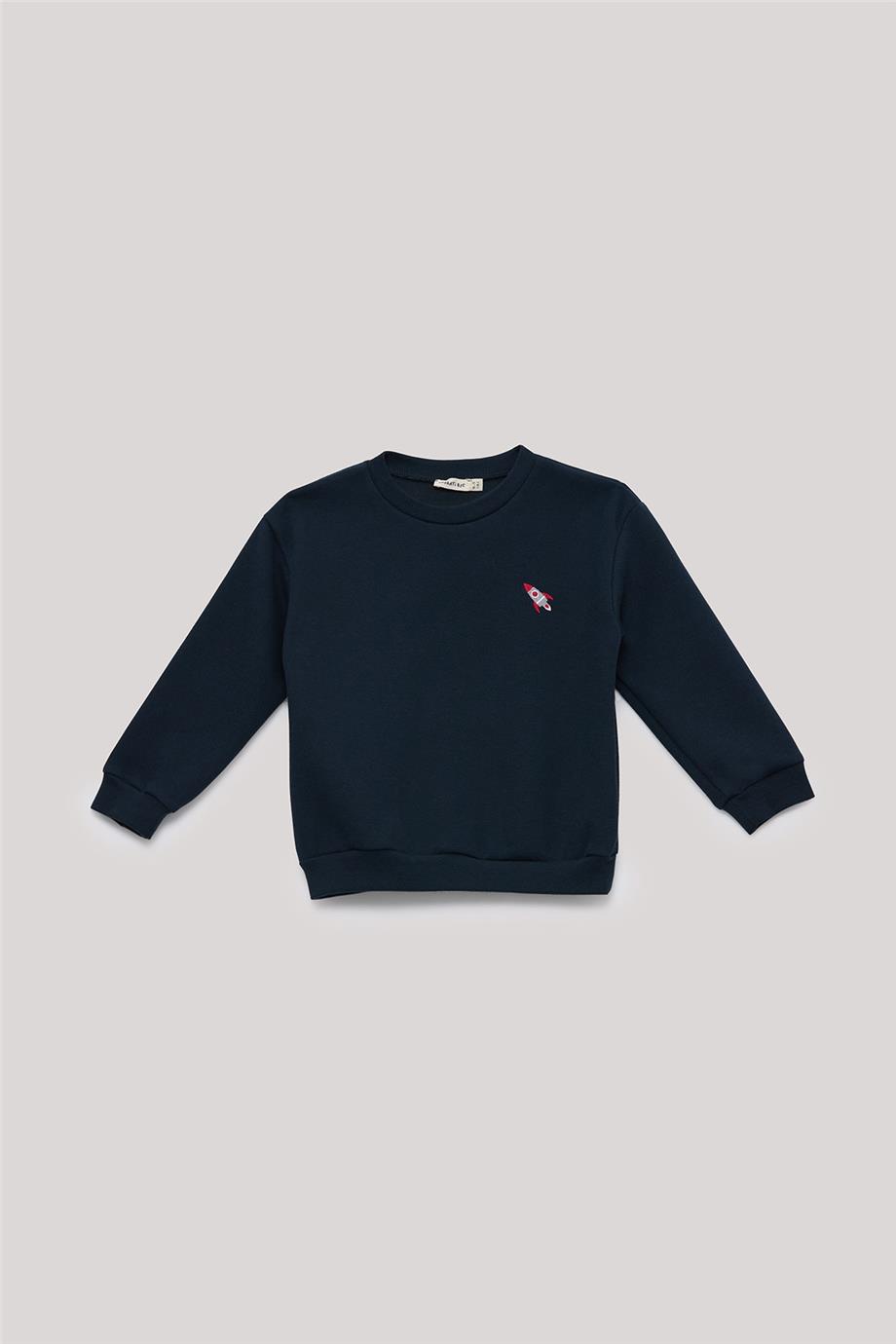 Nebbati Basic Erkek Çocuk Lacivert Sweatshirt