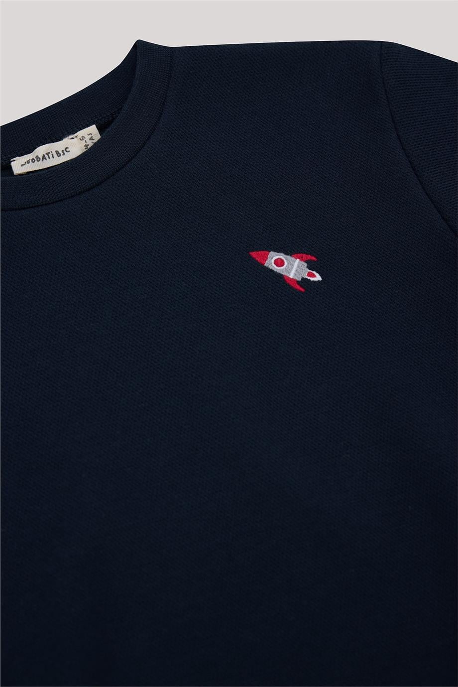 Nebbati Basic Erkek Çocuk Lacivert Sweatshirt