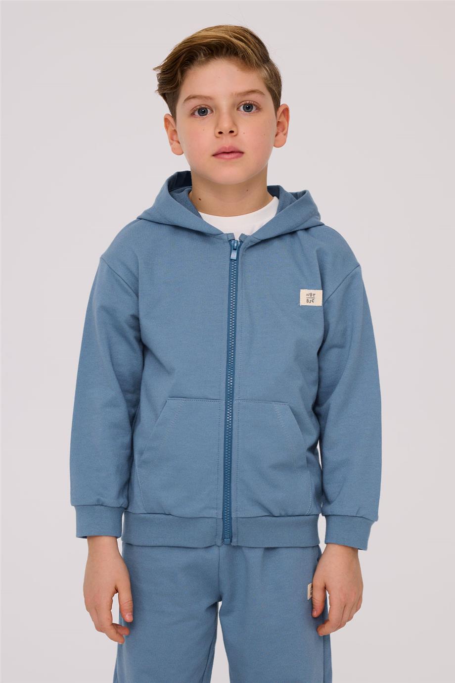 Nebbati Basic Boy Blue Tracksuit TopNebbati Basic Boy Blue Tracksuit Top
