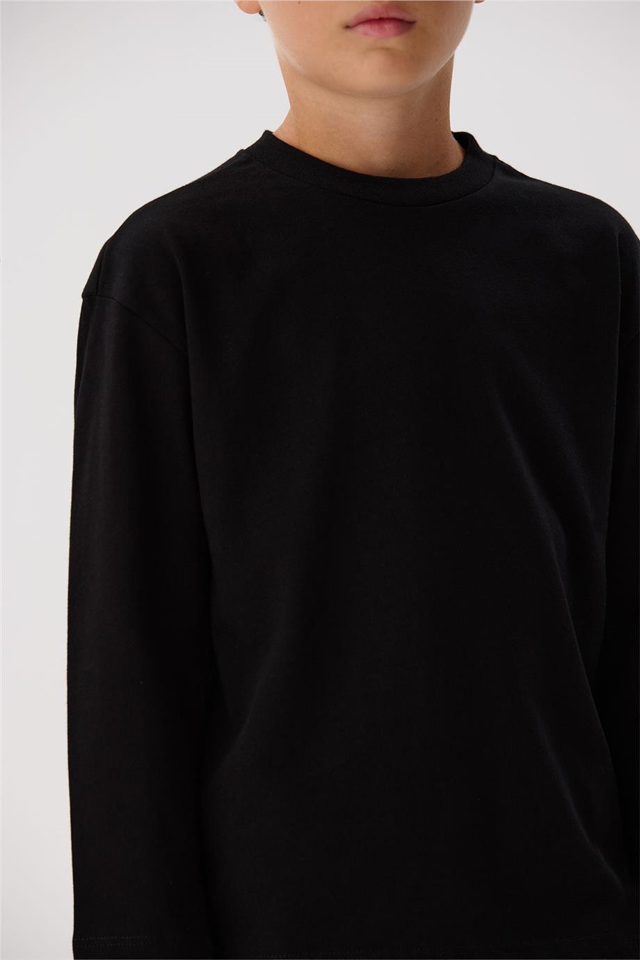 Nebbati Basic Erkek Çocuk Siyah T-Shirt