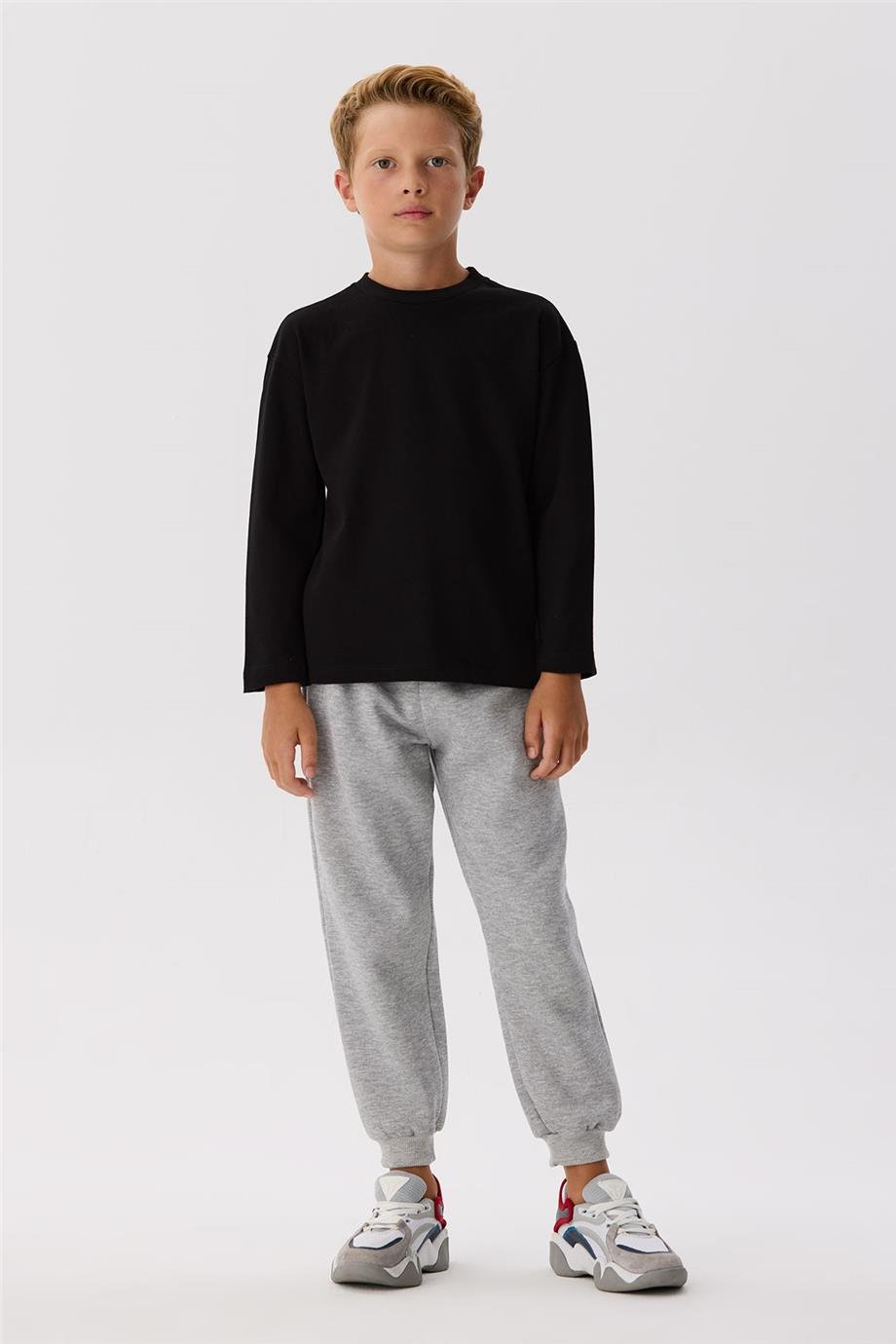 Nebbati Basic Erkek Çocuk Siyah T-Shirt