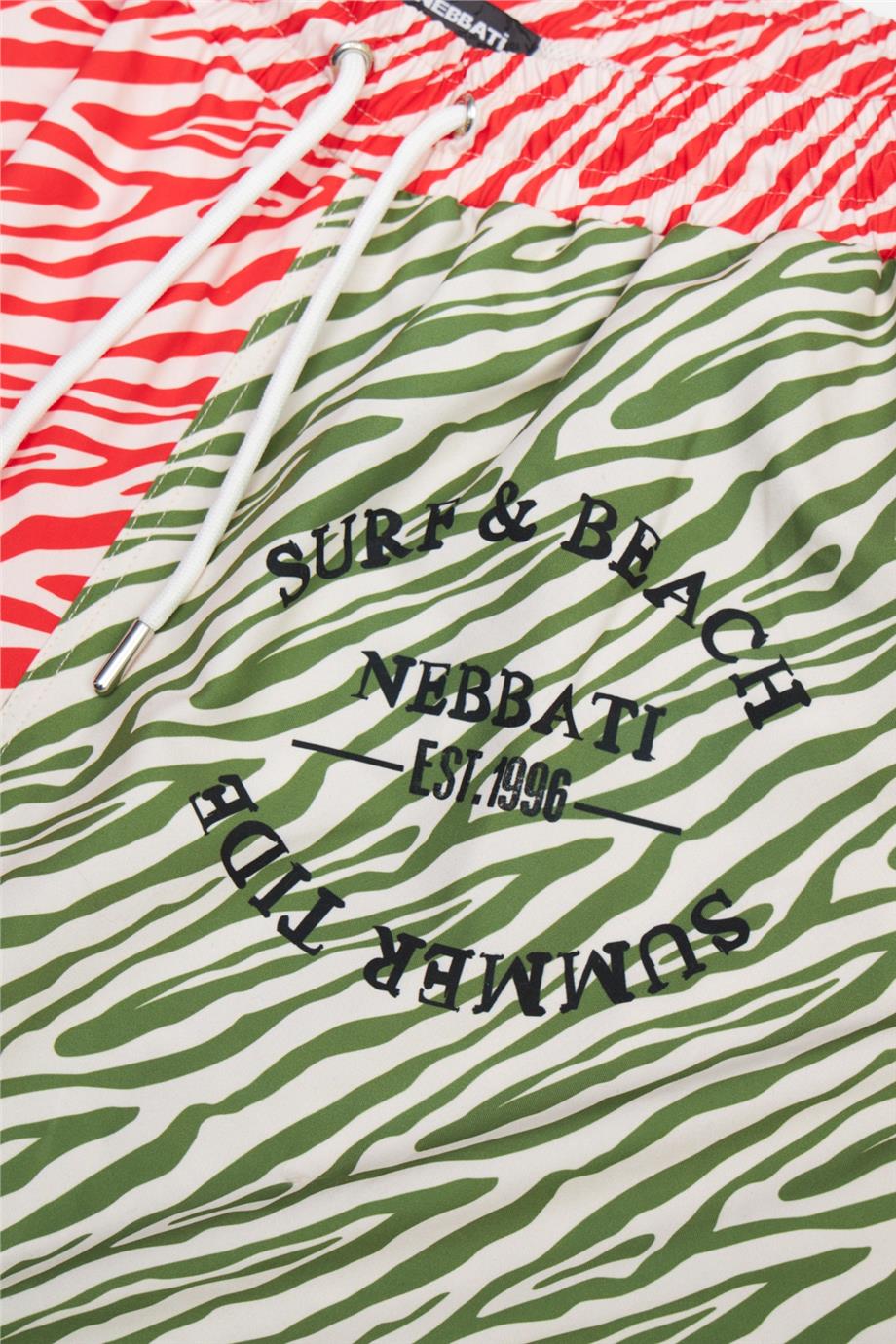 Nebbati Desenli Baba Şort