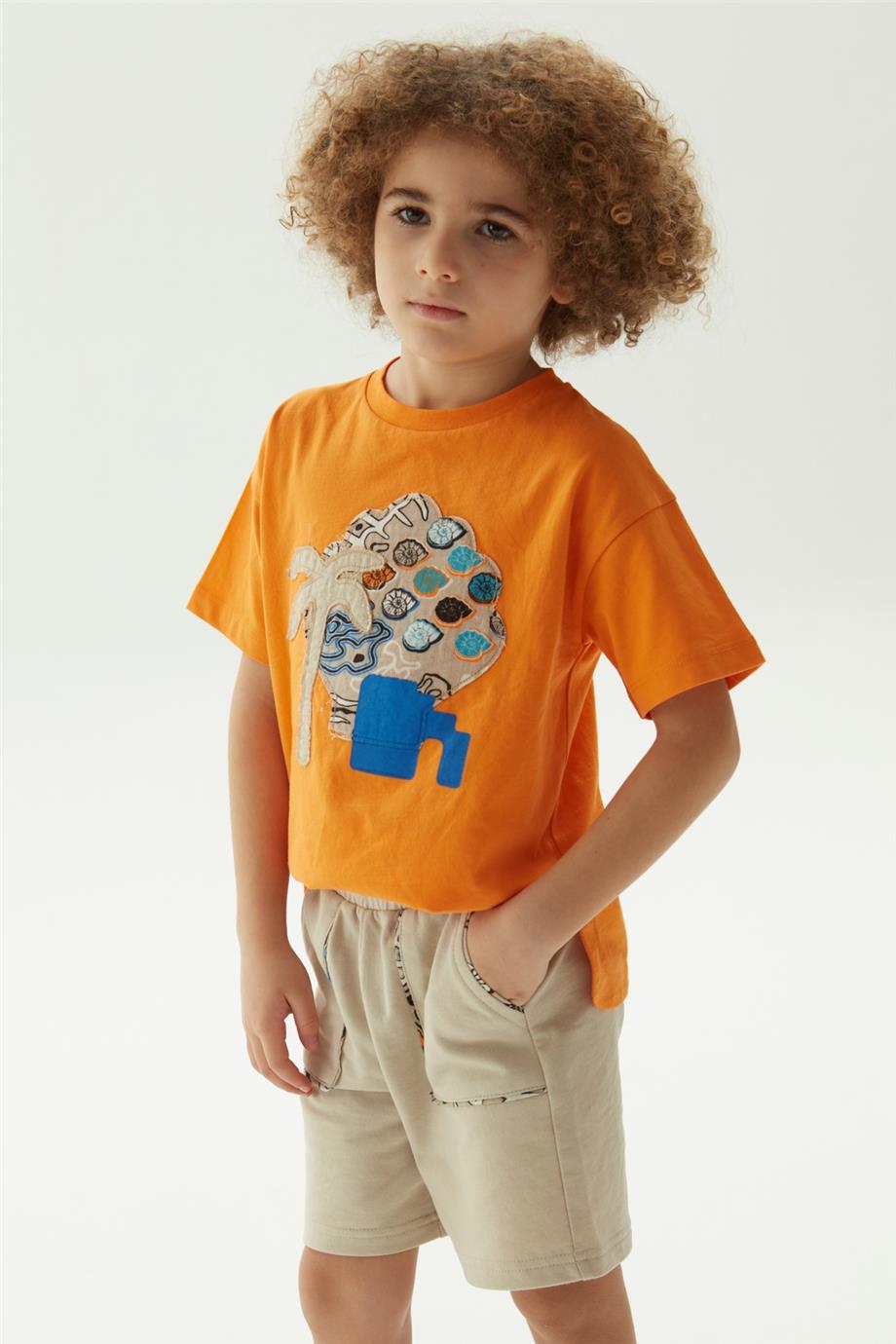 Nebbati Erkek Çocuk Bej Şort