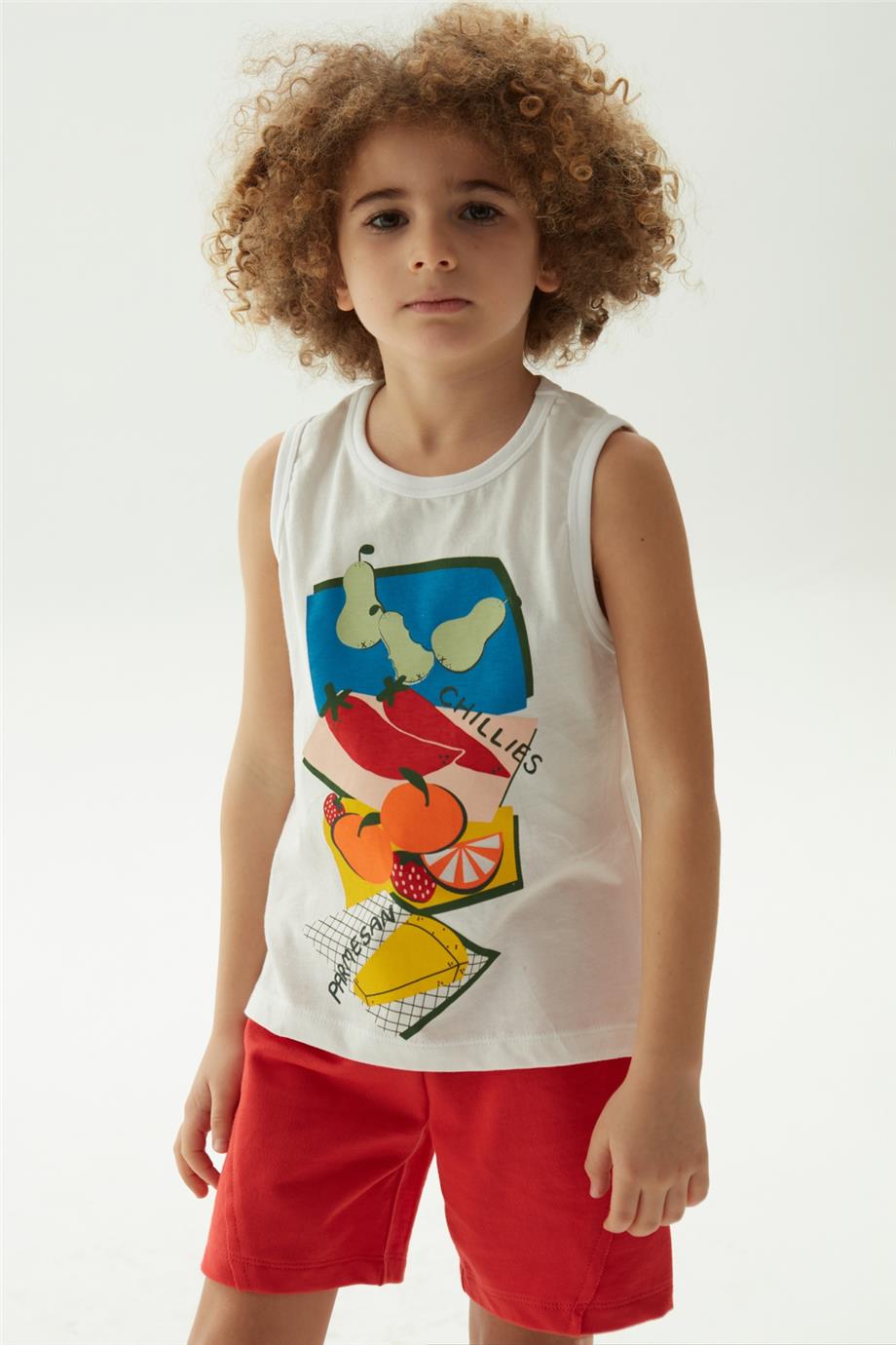 Nebbati Erkek Çocuk Beyaz Atlet