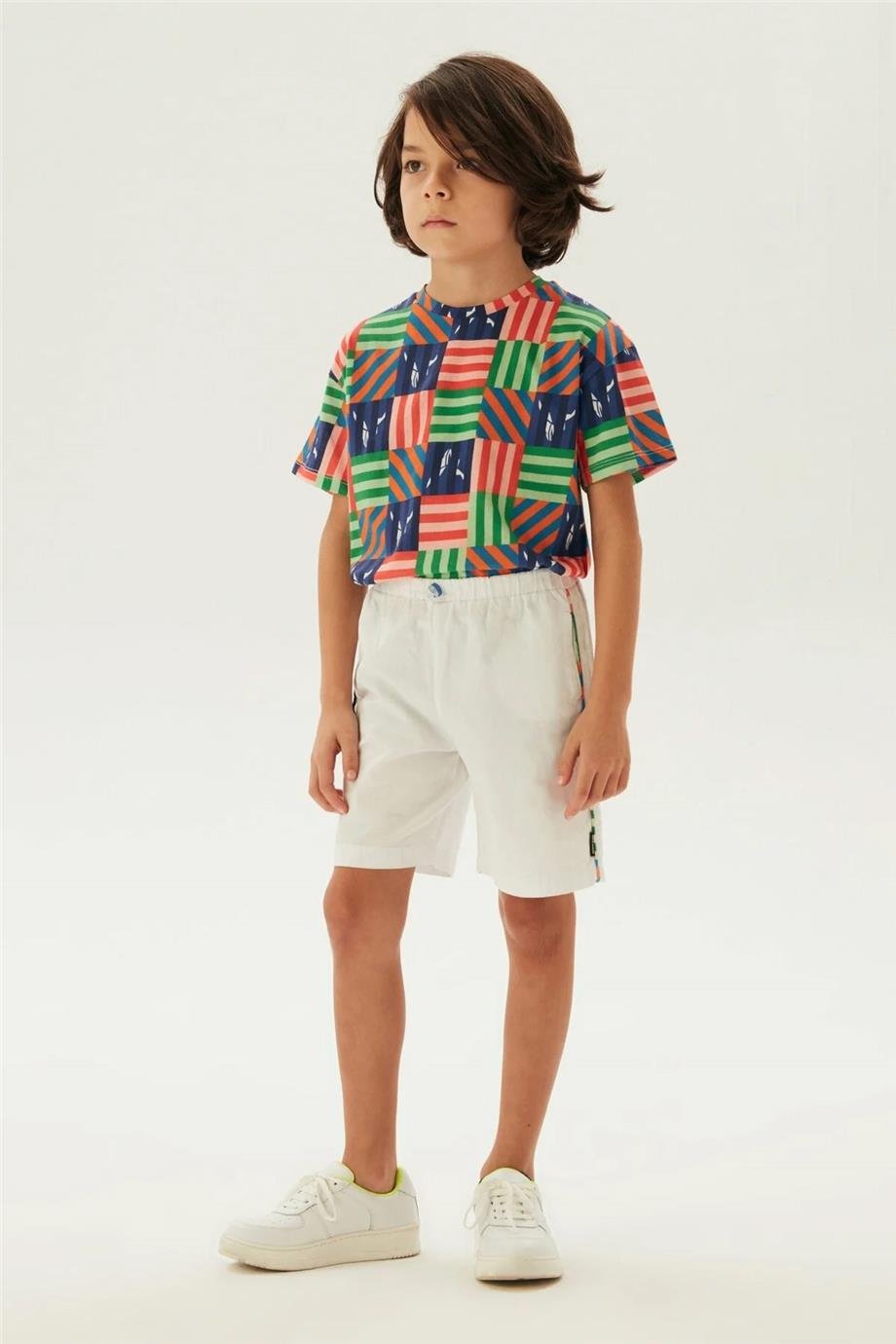 Nebbati Erkek Çocuk Beyaz Şort