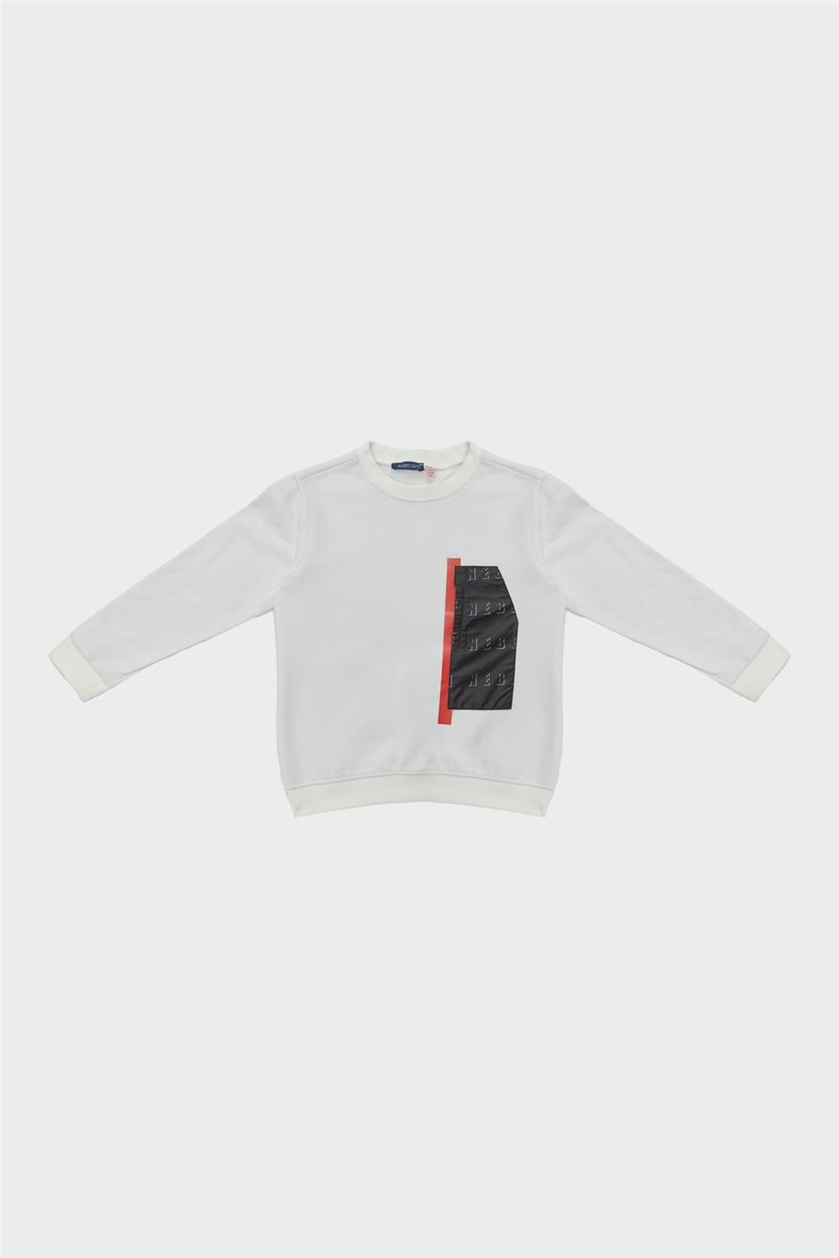 Nebbati Erkek Çocuk Beyaz Sweatshirt