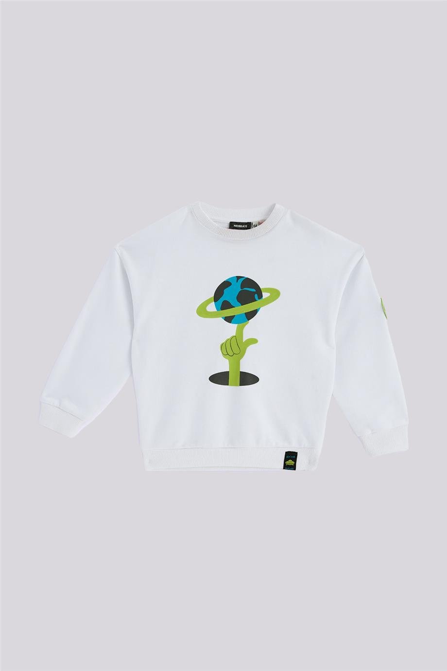 Nebbati Erkek Çocuk Beyaz SweatshirtNebbati Erkek Çocuk Beyaz Sweatshirt