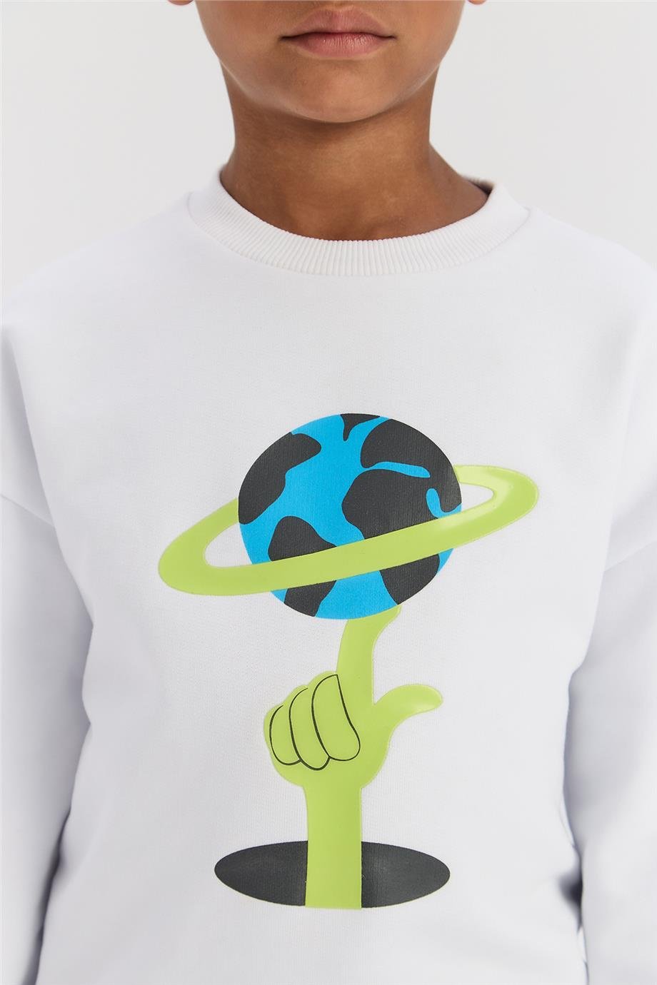 Nebbati Erkek Çocuk Beyaz SweatshirtNebbati Erkek Çocuk Beyaz Sweatshirt