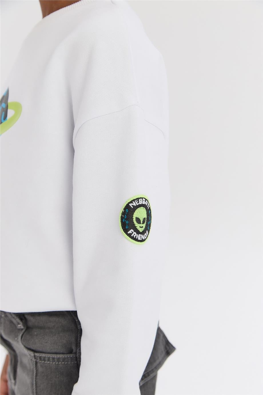 Nebbati Erkek Çocuk Beyaz SweatshirtNebbati Erkek Çocuk Beyaz Sweatshirt