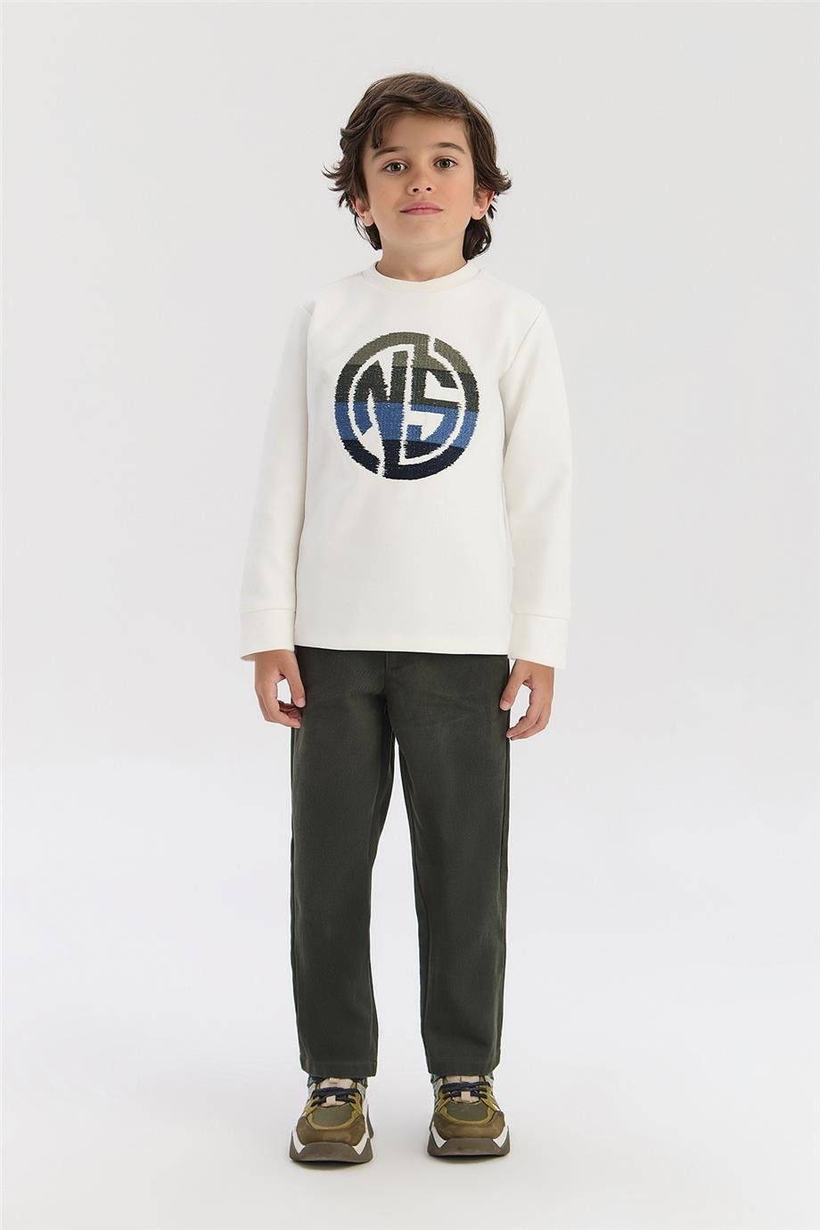 Nebbati Erkek Çocuk Beyaz SweatshirtNebbati Erkek Çocuk Beyaz Sweatshirt