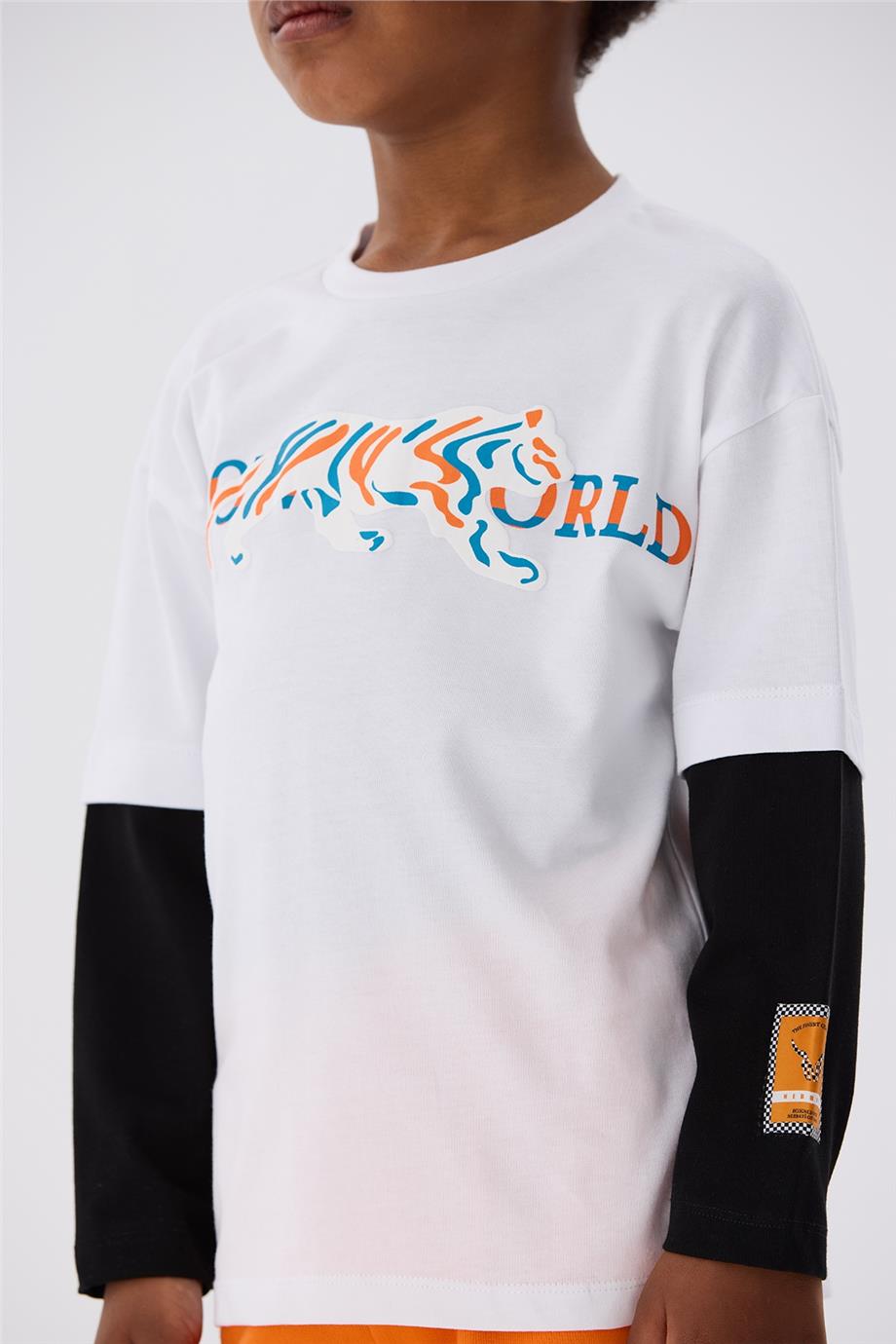 Nebbati Erkek Çocuk Beyaz T-Shirt