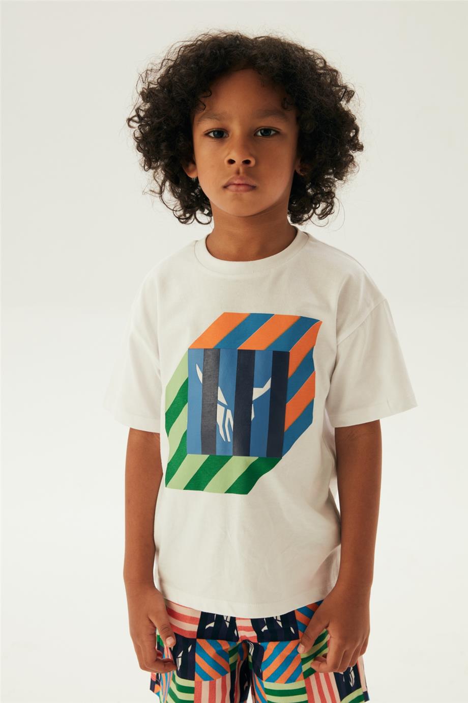 Nebbati Erkek Çocuk Beyaz T-Shirt