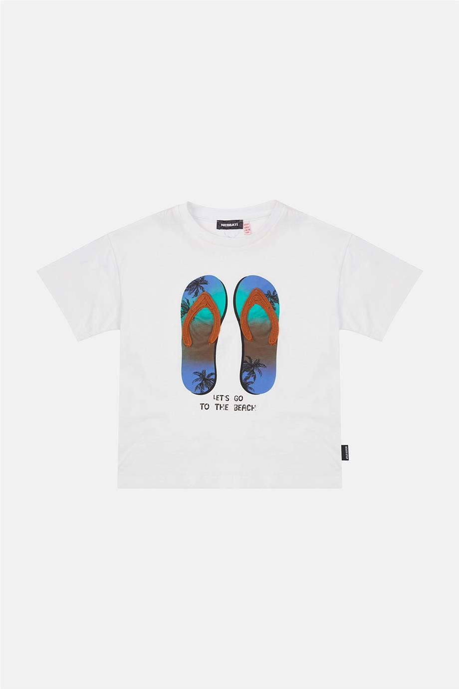 Nebbati Erkek Çocuk Beyaz Tshirt