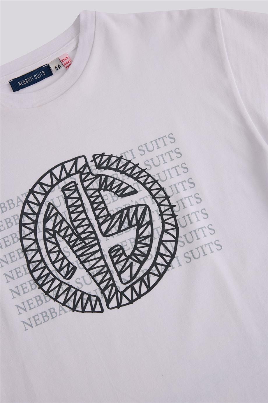 Nebbati Erkek Çocuk Beyaz TshirtNebbati Erkek Çocuk Beyaz Tshirt