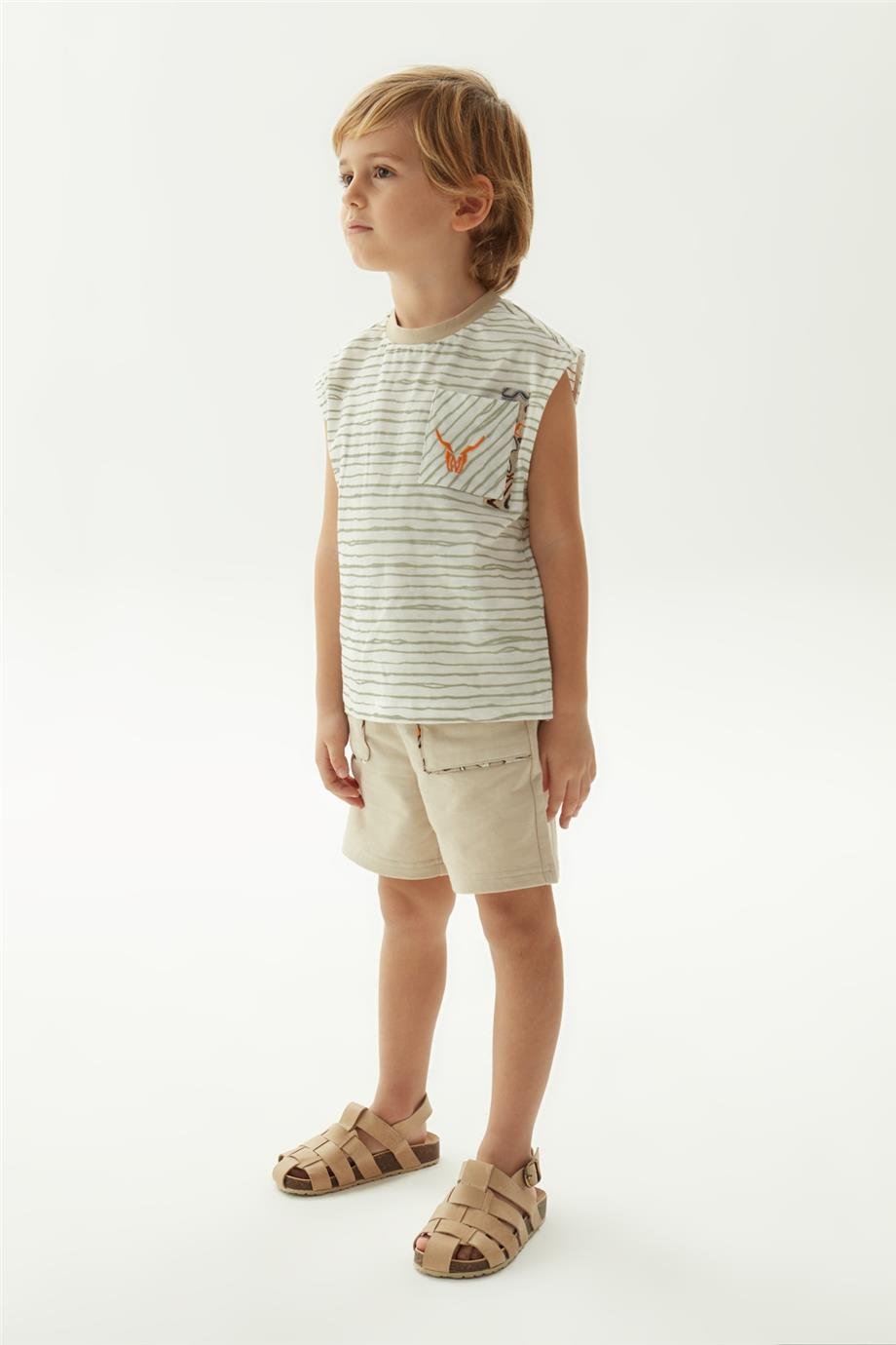 Nebbati Erkek Çocuk Çizgili Atlet