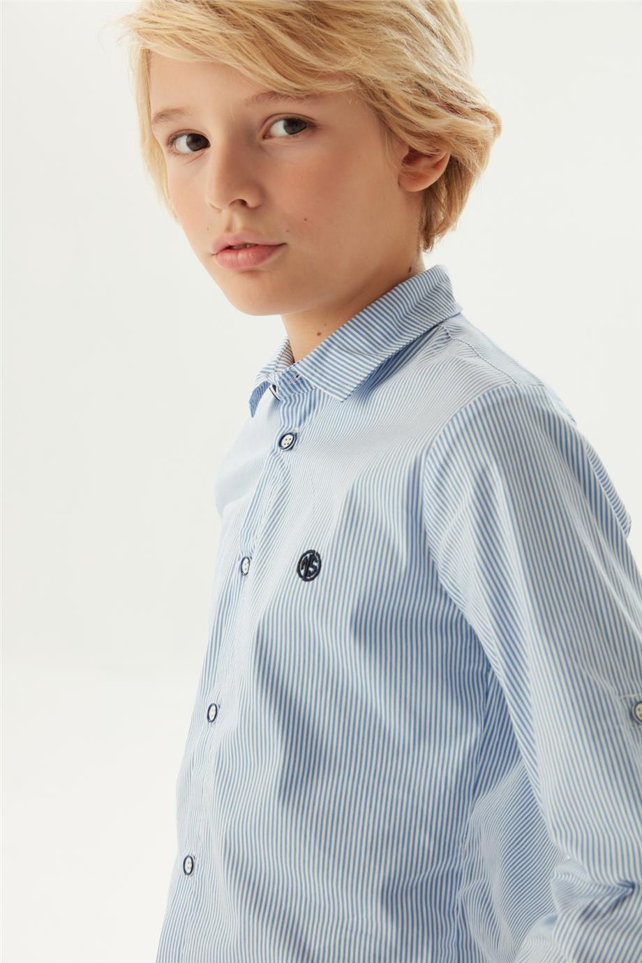 Nebbati Erkek Çocuk Çizgili Gömlek