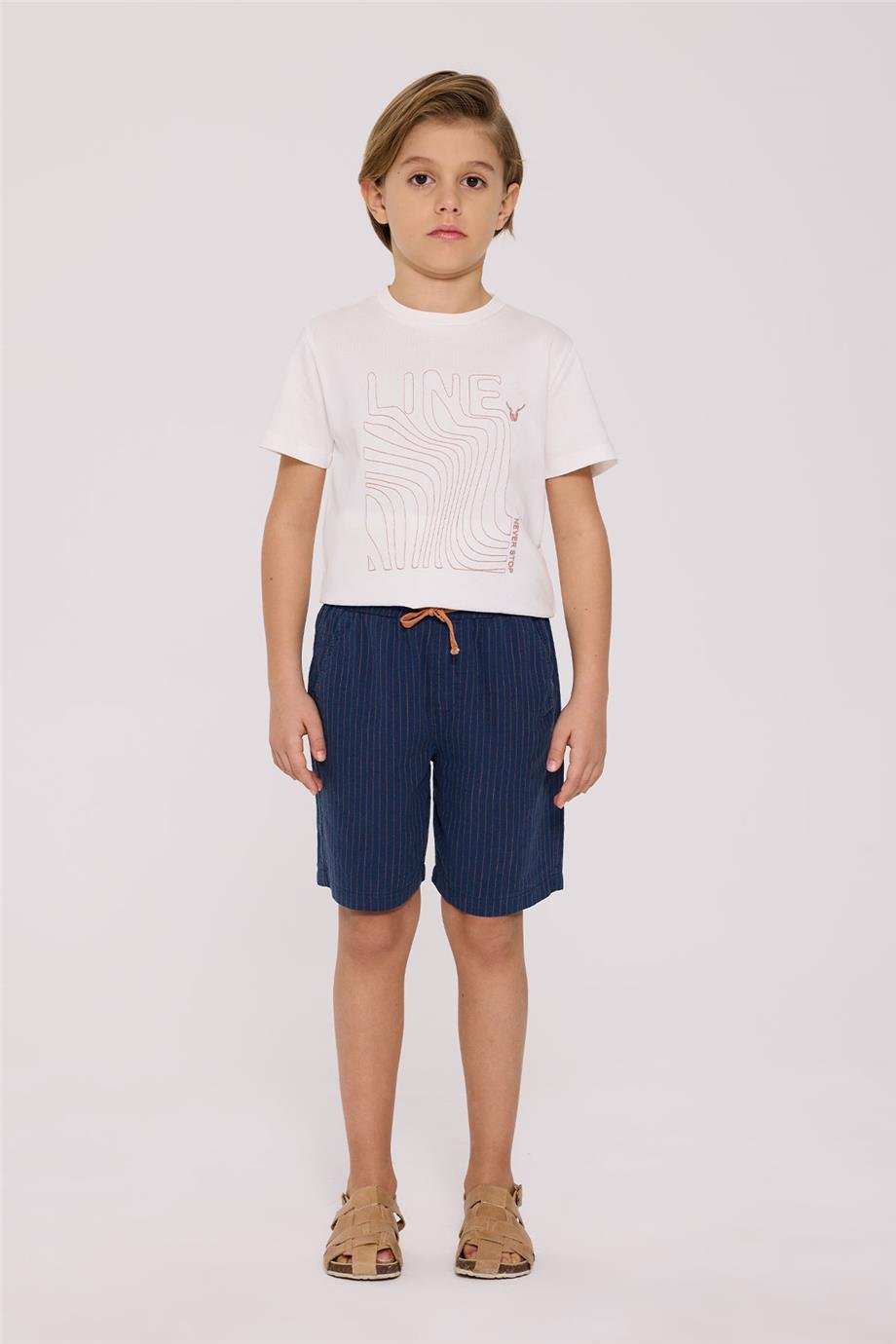 Nebbati Erkek Çocuk Çizgili ŞortNebbati Erkek Çocuk Çizgili Şort
