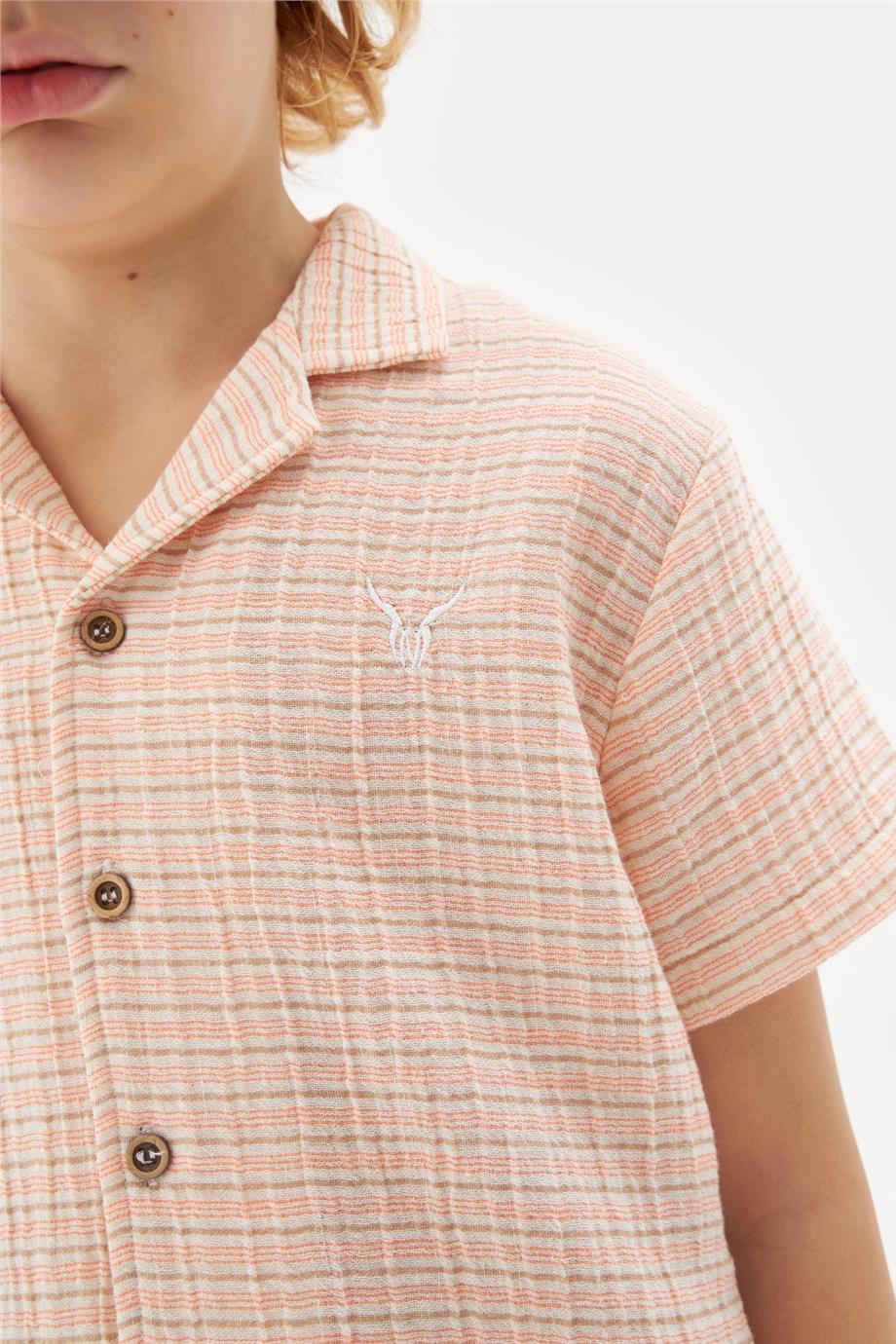 Nebbati Erkek Çocuk Desenli Gömlek