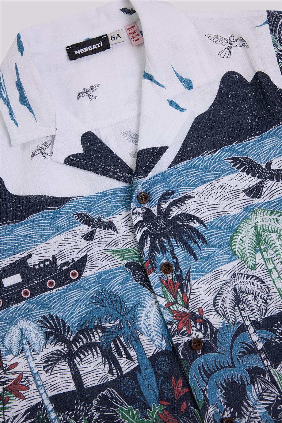 Nebbati Erkek Çocuk Desenli GömlekNebbati Erkek Çocuk Desenli Gömlek