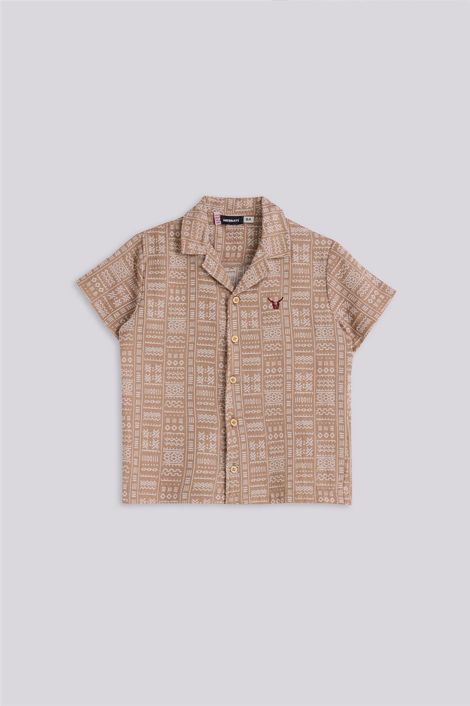 Nebbati Erkek Çocuk Desenli GömlekNebbati Erkek Çocuk Desenli Gömlek