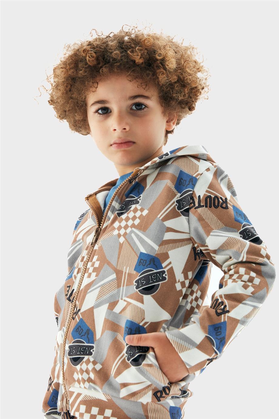 Nebbati Erkek Çocuk Desenli Sweatshirt