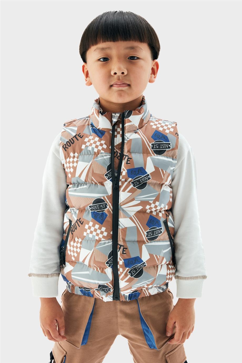 Nebbati Erkek Çocuk Desenli Yelek